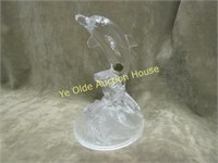 Signed Durand Crystal Dolphin Figurine