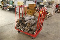 Rolling Cart w/Split Elm Firewood