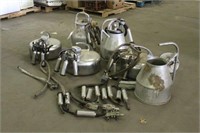 Assorted Stainless Steel Milker Cans