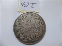 1916  Half Dollar SILVER 50 cent coin