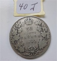 1906  50 cent Silver coin