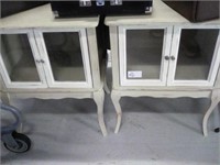 Pair of glass front and tables