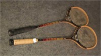 Pair of vintage Donnay Mirage squash rackets