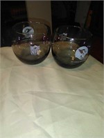 2 NFL Arizona Cardinals wine glasses.