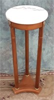 MARBLE TOP WOOD PLANT STAND