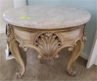 ROUND MARBLE TYPE END TABLE