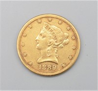 1889-S US Liberty Head $10 Gold Eagle Coin