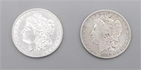 1883-S & 1889 US Morgan Silver Dollar