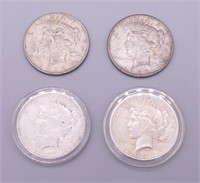 (4) US Peace Silver Dollar