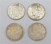 (4) US Peace Silver Dollar