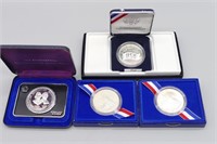 (4) US Commemorative Silver Coins