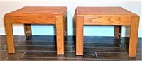 Two Oak & Oak Veneer End Tables
