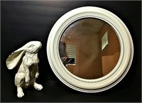 Round Mirror in Painted Frame