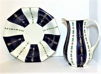 Wedgwood & Co Porcelain Pitcher & Basin