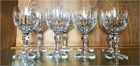 Eight Crystal Goblets on Tapered Legs