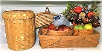 Wicker Baskets & Faux Fruit