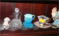 GROUPING OF ASSORTED ITEMS CUP & SAUCERS, ANGELS,