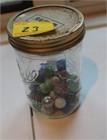 BALL WIDEMOUTH JAR W/MARBLES