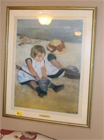 CHILDREN PLAYING ON BEACH BY MARY CASSATT