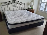KING SIZE BED WITH METAL HEADBOARD & HOLLYWOOD FRM