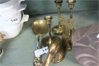BRASS CANDLE HOLDERS DUCK HEAD & SPOON