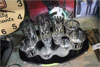 MID CENTURY SILVER OVERLAY TUMBLERS SHOT GLASSES