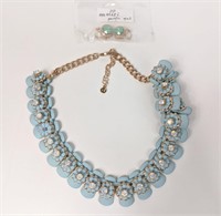 Matte Baby Blue Necklace w/ Pacific Opal Earrings