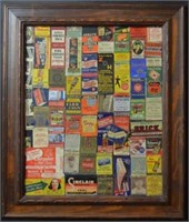 Framed Vintage Advertising Matchbook Covers