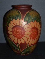 Hand Painted Pottery Vase - Sunflower