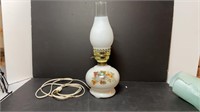 Hurricane style lamp, 16 inches tall. Working