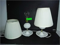 Milk glass lamps