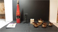 Porcelain tea set, hand made in Spain bottle and