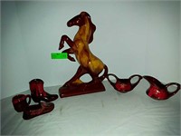 Ceramic horse and pottery ornaments