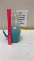 Frosted glass pitcher blue