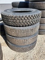 (4) New 275/80R 22.5 Recap Tires