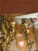 4 Sconce Candle Holders (2 wood, 2 plastic)