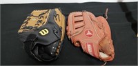 Two baseball mitts