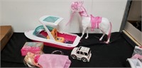 Barbie with Barbie boat Barbie horse and more