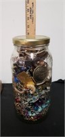 jar full of miscellaneous jewelry