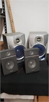 2 sharp speakers with two Emerson speakers