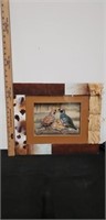 Decorative wall décor pheasants family framed
