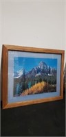Mountain framed picture 22.5 X 18.5"