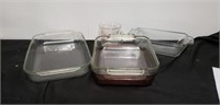 Group of pyrex dishes and measuring cup