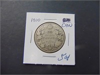 1910 Canadian 50 cent Coin