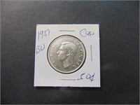 1951 BU Canadian 50 cent Coin