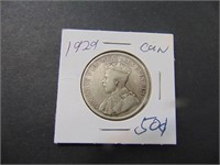 1929 Canadian 50 cent Coin