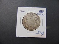 1916 Canadian 50 cent Coin