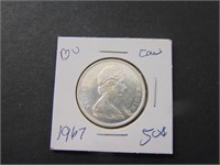 1967 BU Canadian 50 cent Coin