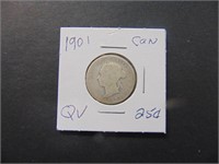 1901 Canadian 25 cent Coin