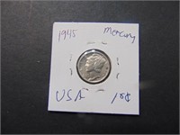 1945 Mercury 10 cent Coin